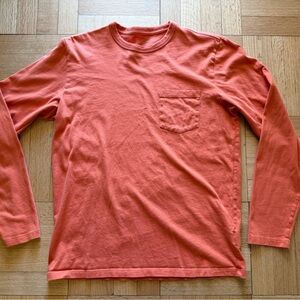 Sid Mashburn Long-Sleeve Pocket Tee in Orange